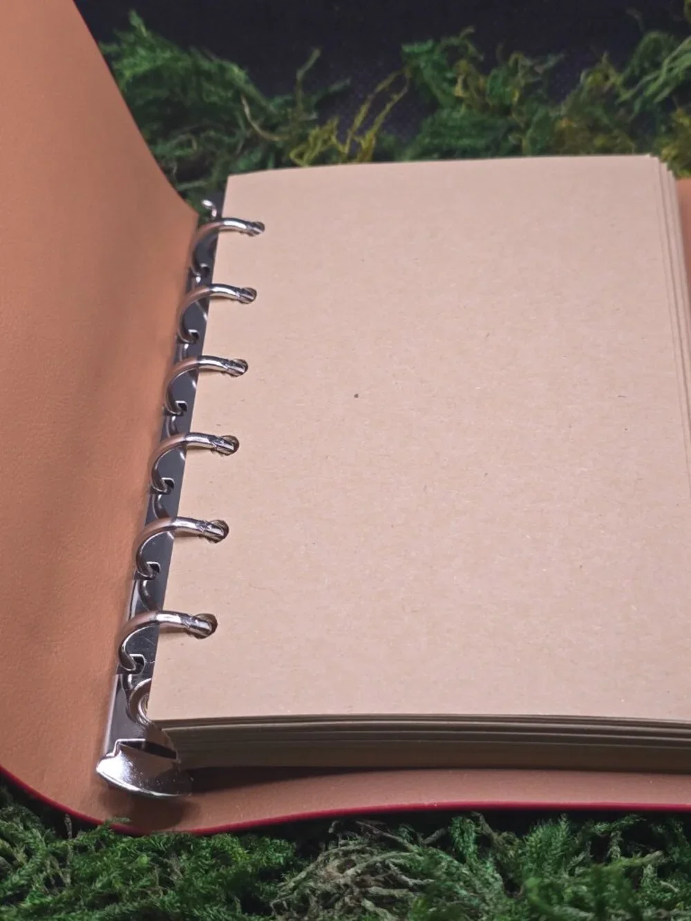 Red Faux Leather Crystal Journal | Amethyst Aventurine Quartz